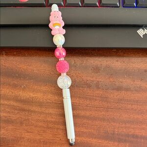 Pink Care Bear and Silver Stylus Pen